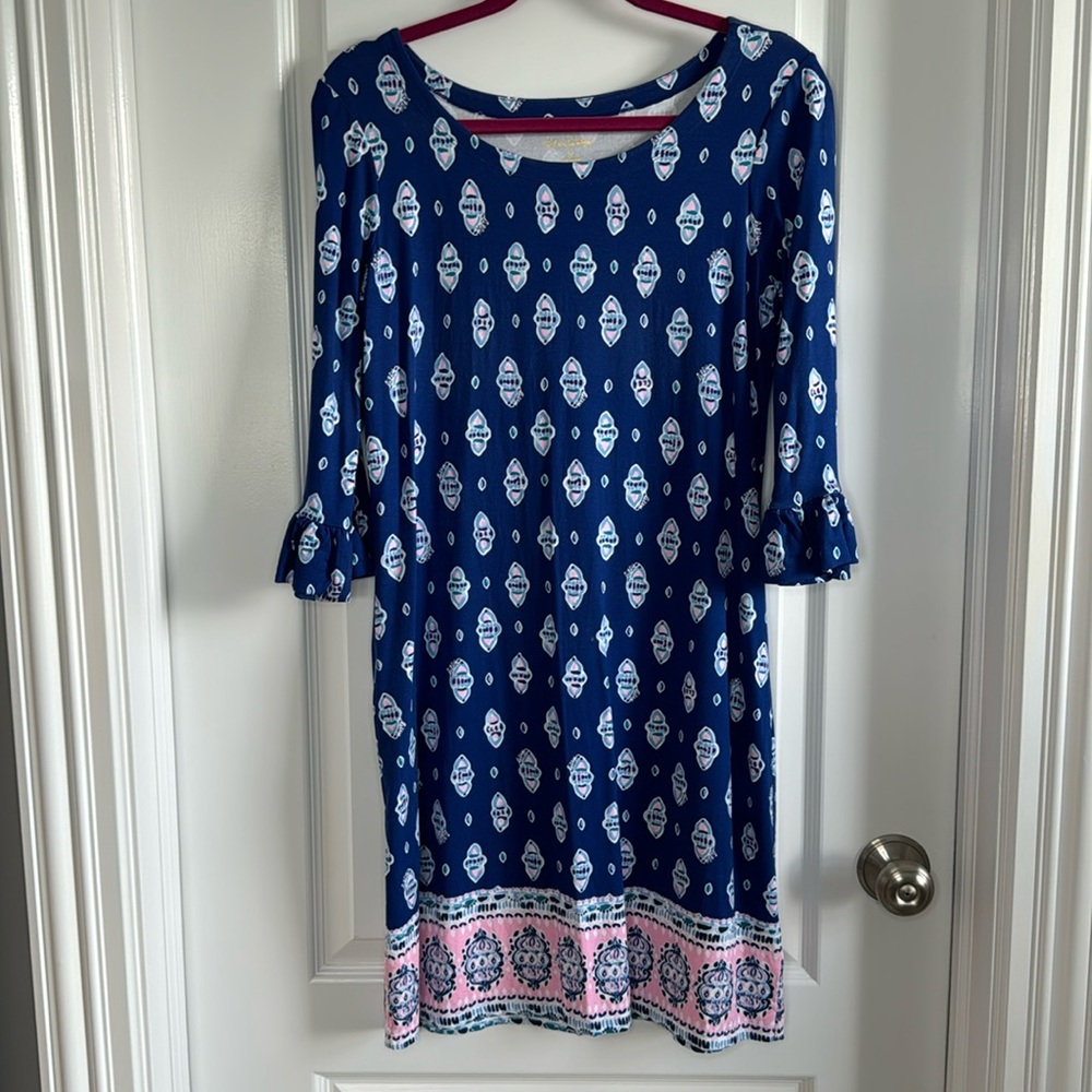 Lilly Pulitzer UPF 50+ Sophie Ruffle Dress in Lapis Lazuli Glow Up